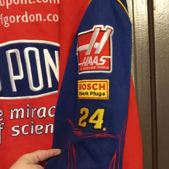 NASCAR Chase Authentics Drivers Line DuPont #24 Flame Sleeve Snap Front Coat L - Picture 3 of 6